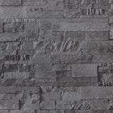 VidaXL papier peint intissé 3D aspect pierre 10x0,53 m noir