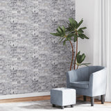 VidaXL papier peint intissé 3D aspect pierre 10x0,53 m gris clair et marron