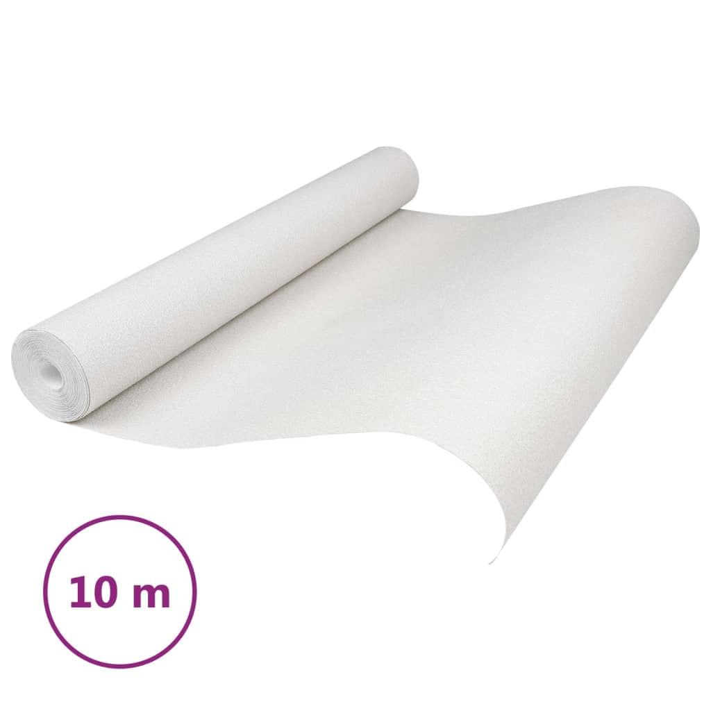 VidaXL papier peint intissé 3D uni 10x0,53 m blanc
