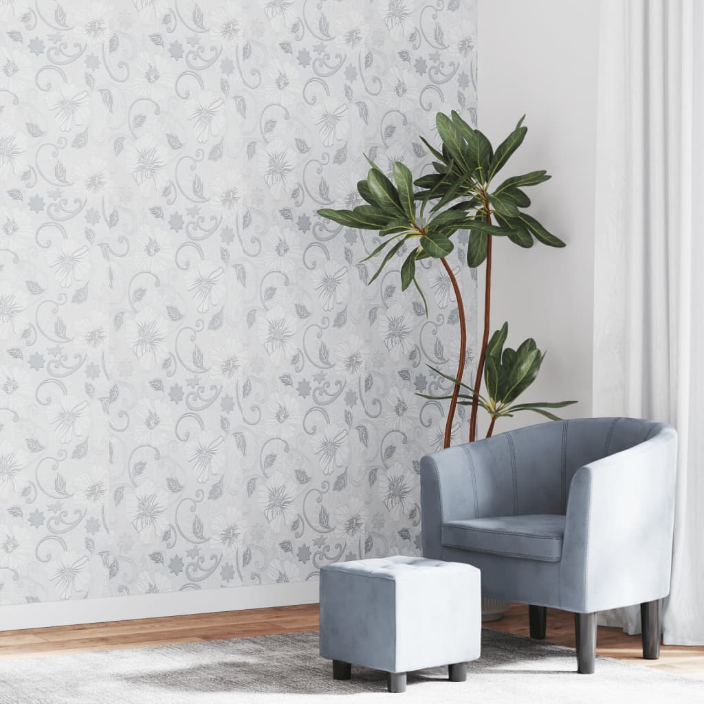 VidaXL papier peint intissé motif fleur 3D 10x0,53 m gris