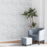 VidaXL papier peint intissé motif fleur 3D 10x0,53 m gris