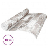 VidaXL papier peint intissé motif brique 3D 10x0,53 m gris