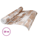 VidaXL papier peint intissé motif brique 3D 10x0,53 m marron