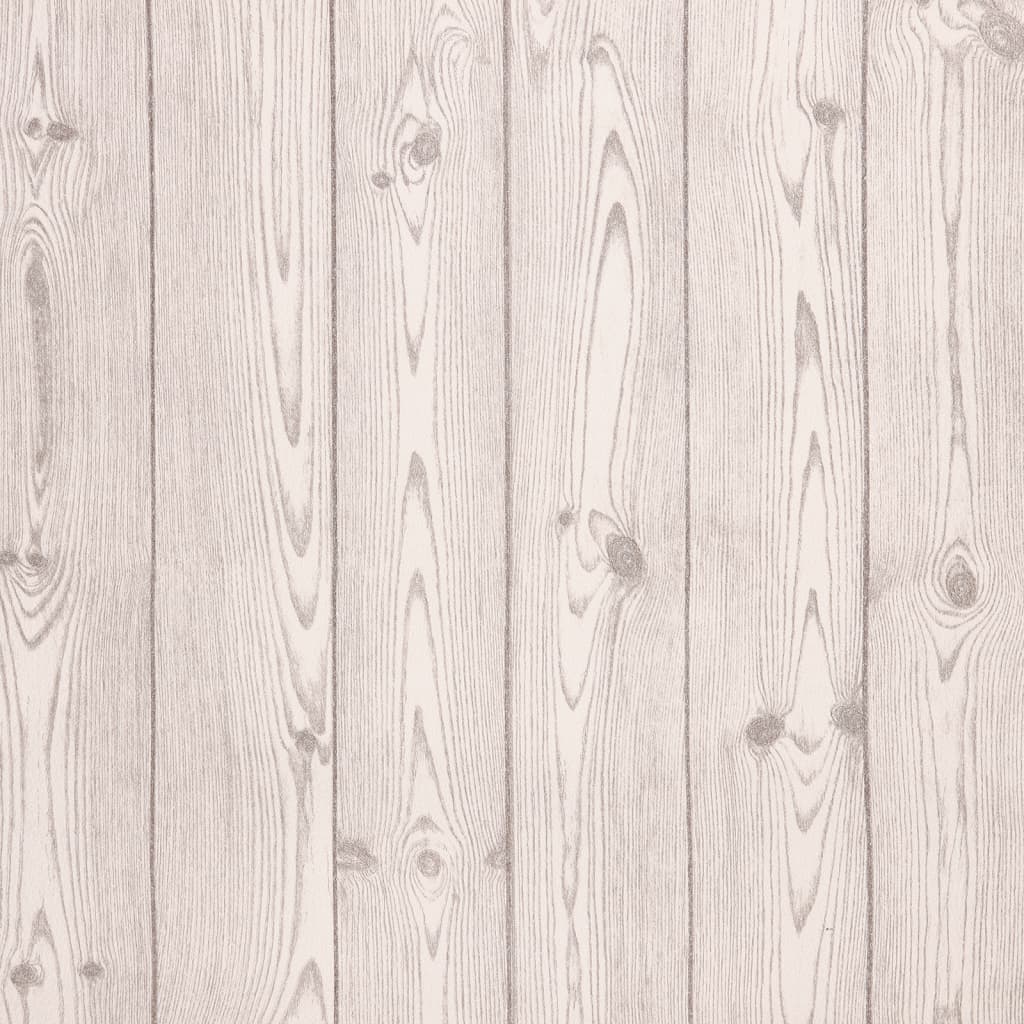 VidaXL papier peint intissé grains de bois 3D 10x0,53 m gris
