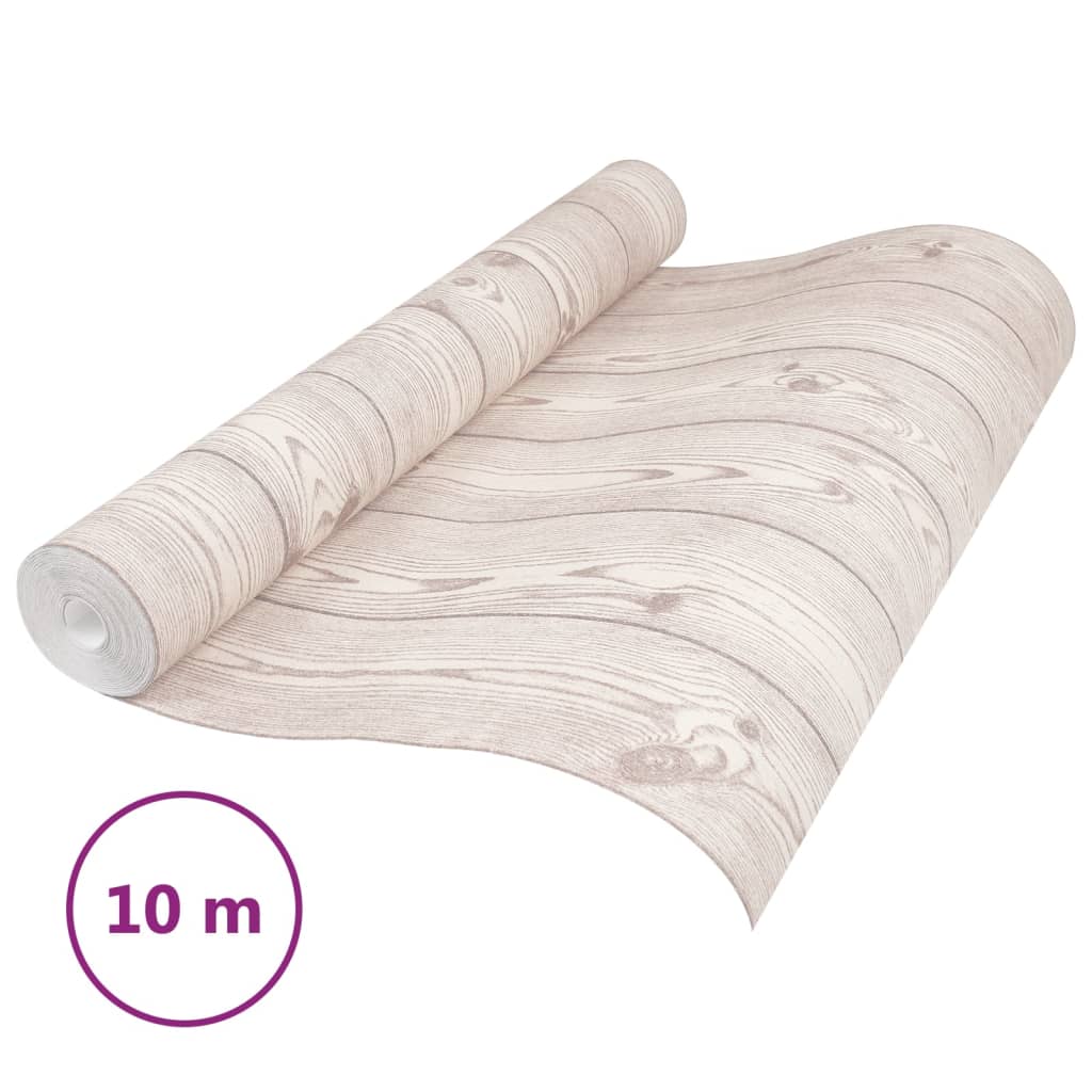 VidaXL papier peint intissé grains de bois 3D 10x0,53 m gris