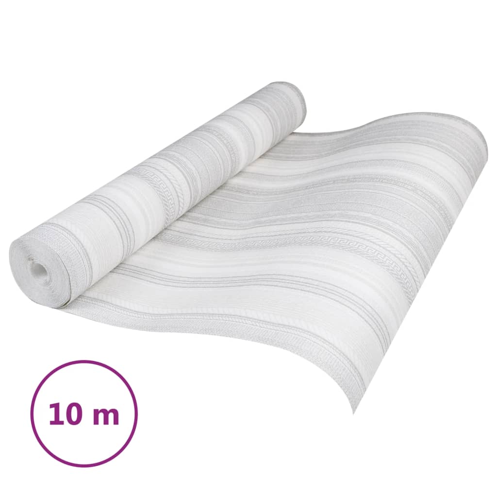 Vidaxx papier peint intissé motif rayures 3D 10x0,53 m gris