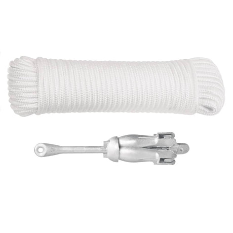 Vidaxx ancre avec corde pliable 1,5 kg en fer forgé couleur argent