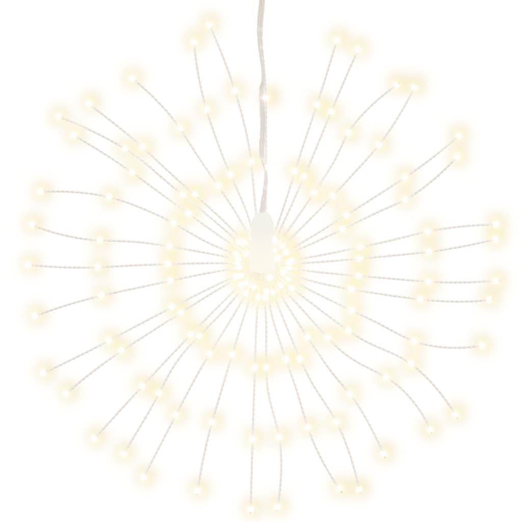 VidaXL lumières de Noël feux d'artifice 2 pcs 140 LED blanc chaud 17 cm
