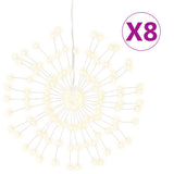 VidaXL lumières de Noël feux d'artifice 8 pcs 140 LED blanc chaud 17 cm