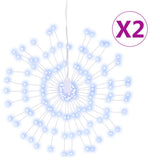 VidaXL feux d'artifice de lumières de Noël 2 pcs 140 LED blanc froid 17 cm