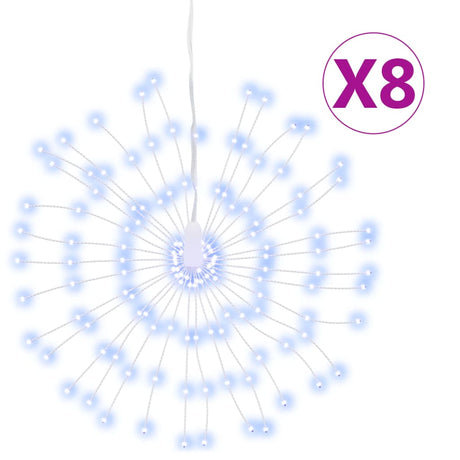 VidaXL lumières de Noël feux d'artifice 8 pcs 140 LED blanc froid 17 cm
