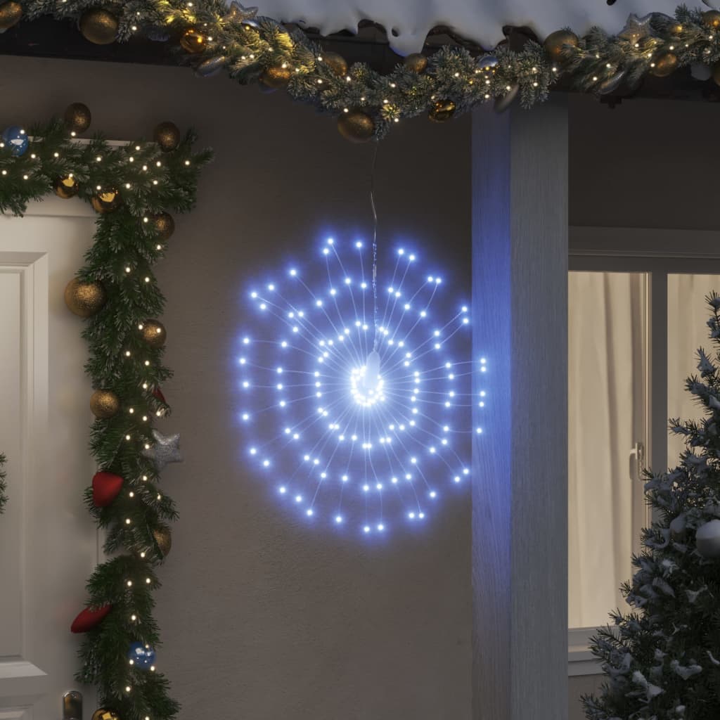 VidaXL lumières de Noël feux d'artifice 8 pcs 140 LED blanc froid 17 cm