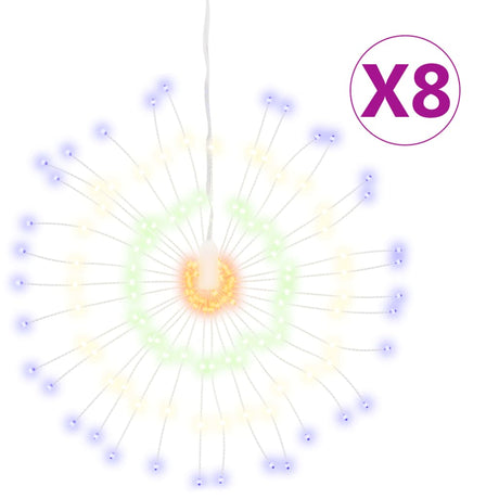 VidaXL feux d'artifice de lumières de Noël 8 pcs 140 LED multicolores 17 cm