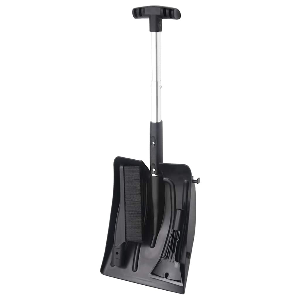 VidaXL jeu de pelles à neige 3 en 1 aluminium noir