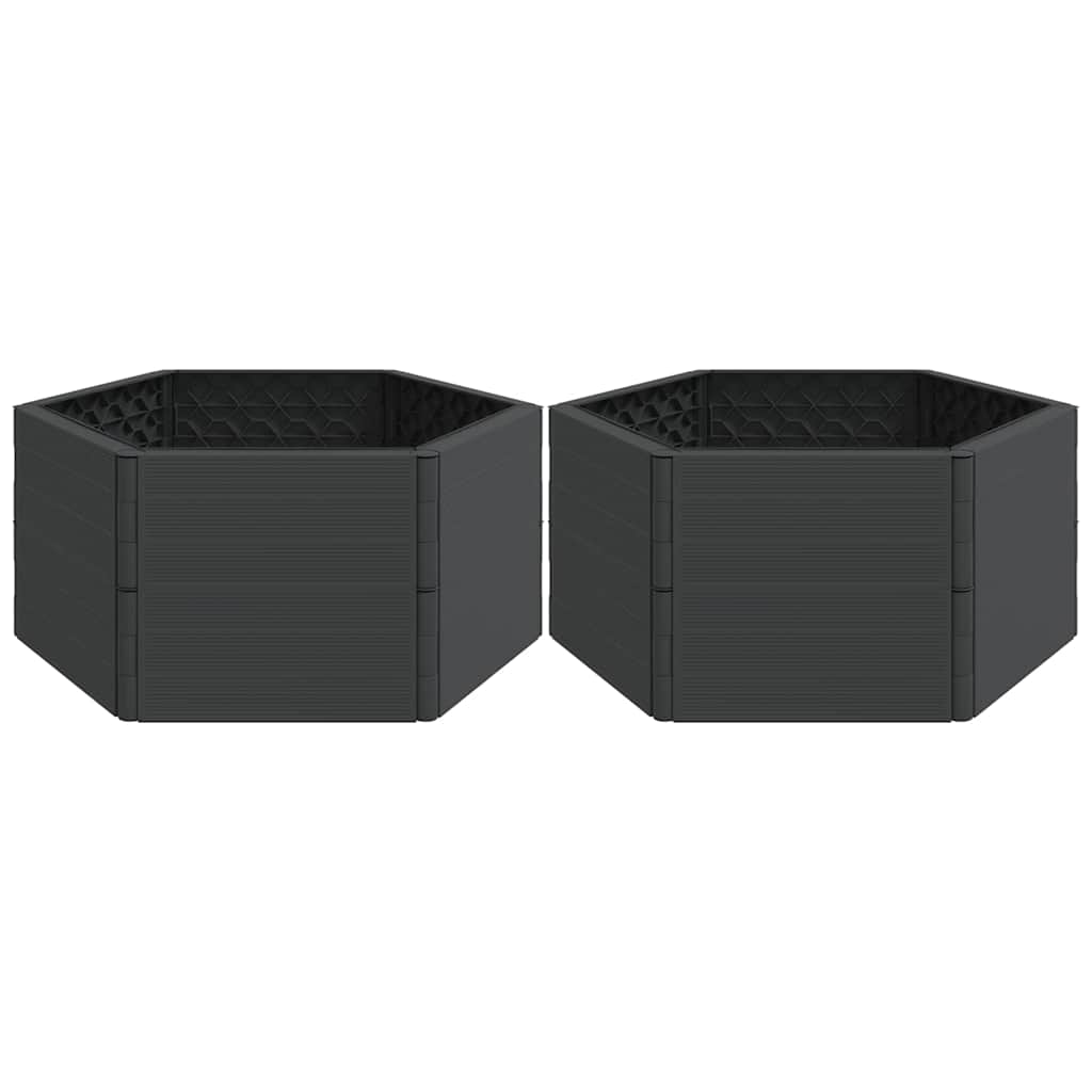 VidaXL Jardinières 2 pcs PP couleur anthracite