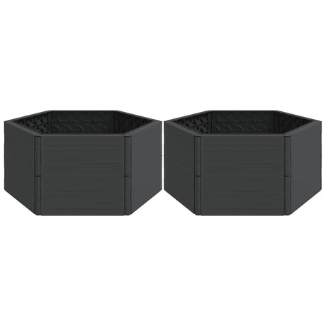 VidaXL Jardinières 2 pcs PP couleur anthracite