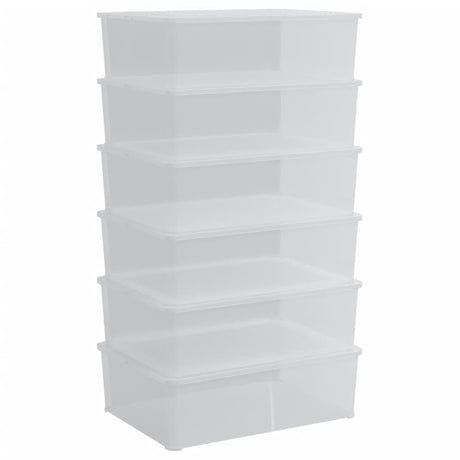 Boîtes de rangement Vidaxl 6 ST Empilable 25 L PLASTIQUE