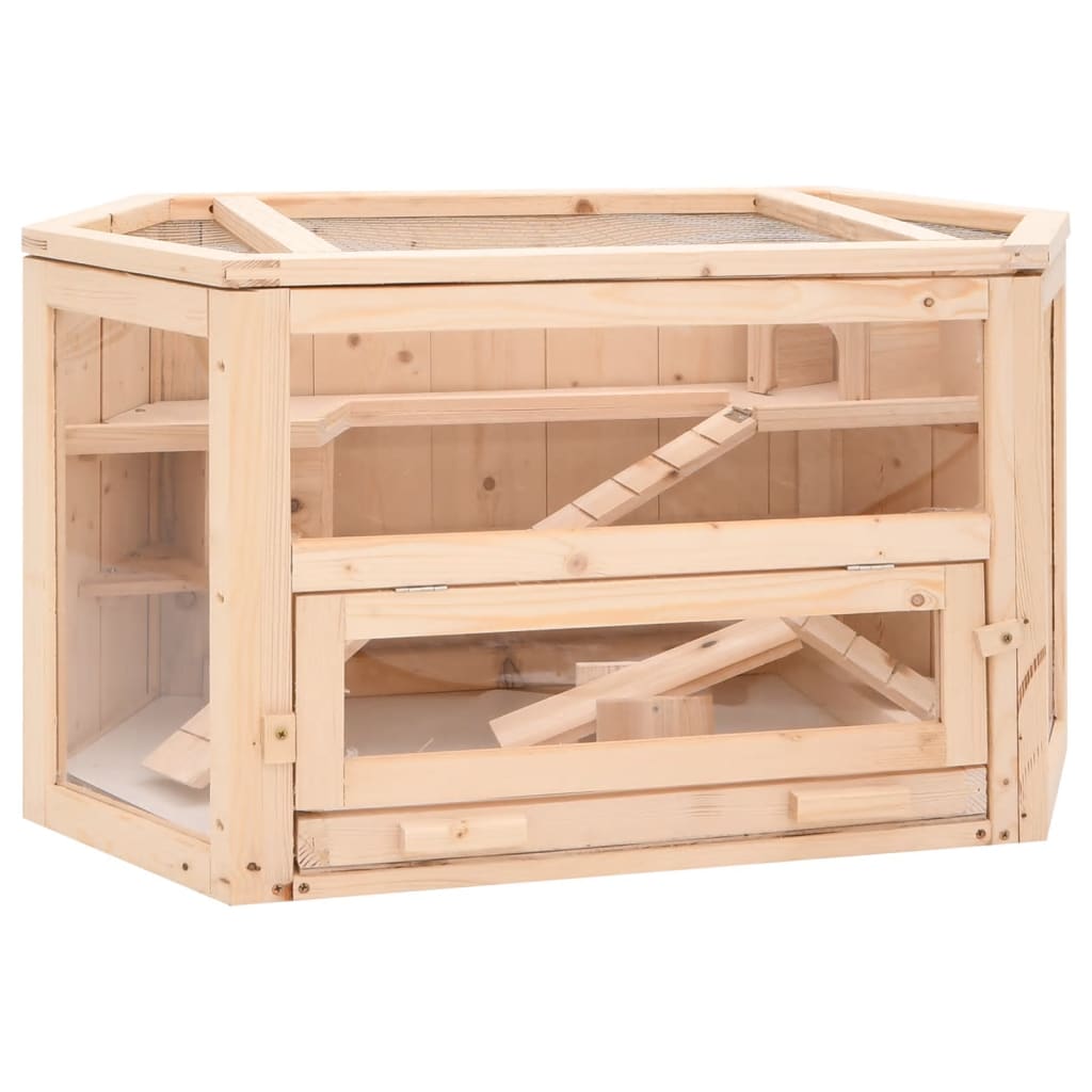 Vidaxl hamsterkooi 80x40x43 cm massief vurenhout