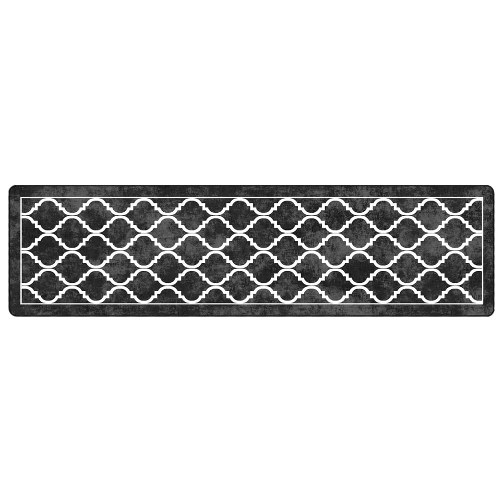 Vidaxx tapis lavable antidérapant 80x300 cm noir et blanc