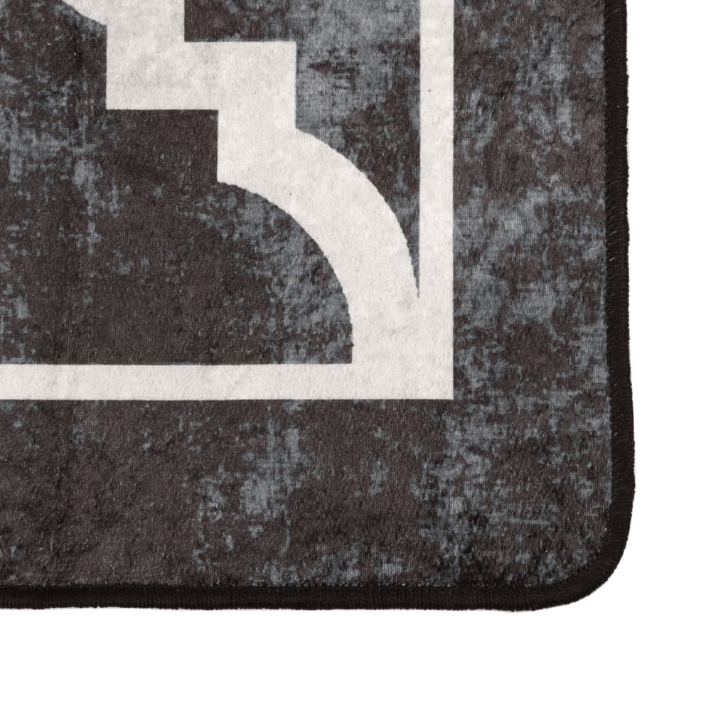 Vidaxx tapis lavable antidérapant 80x300 cm noir et blanc