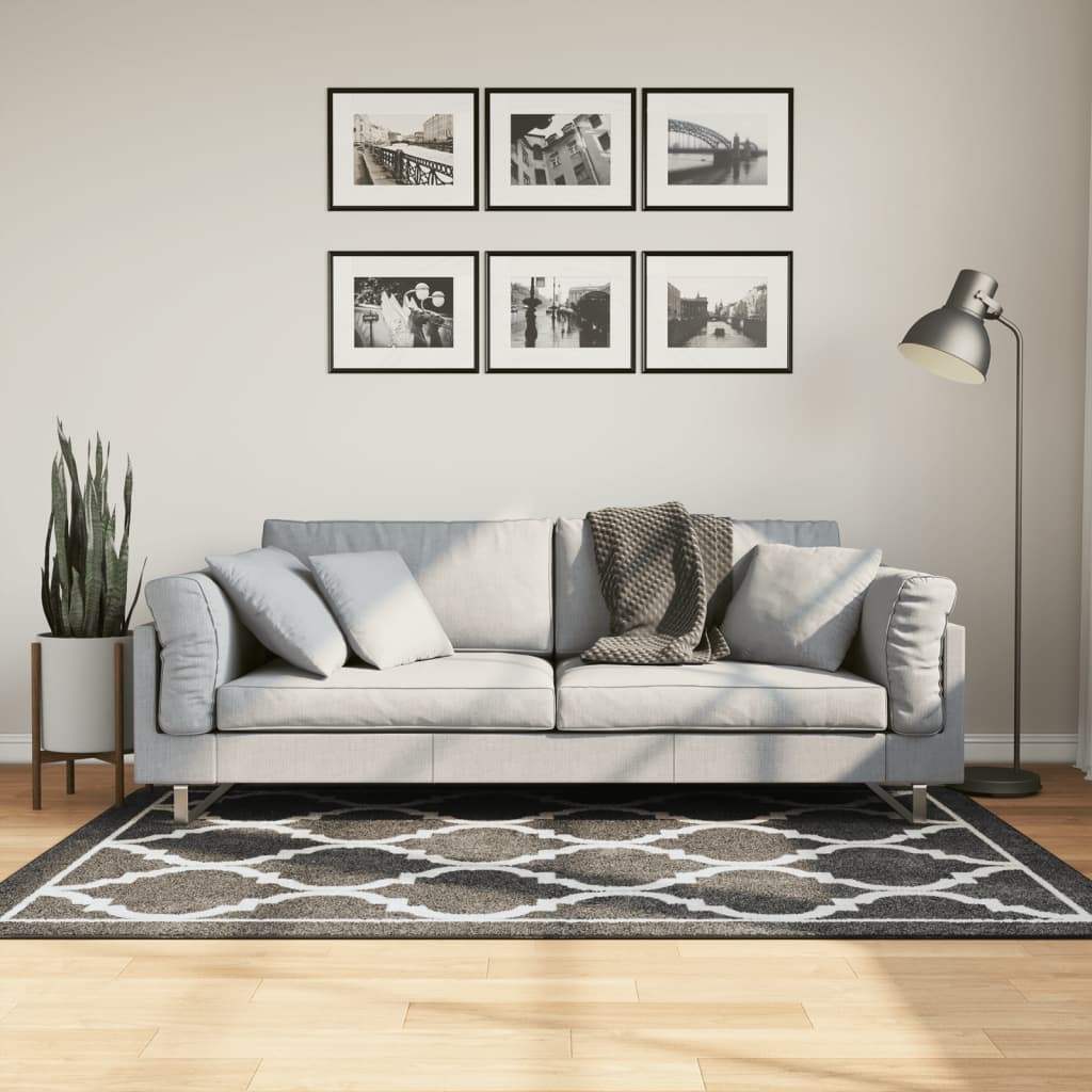 Vidaxx tapis lavable antidérapant 120x180 cm noir et blanc