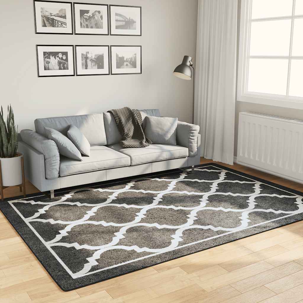 Vidaxx tapis lavable antidérapant 160x230 cm noir et blanc