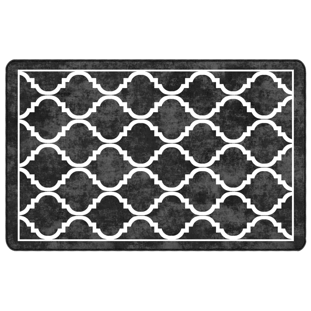 Vidaxl rug washable anti-slip 190x300 cm black and white