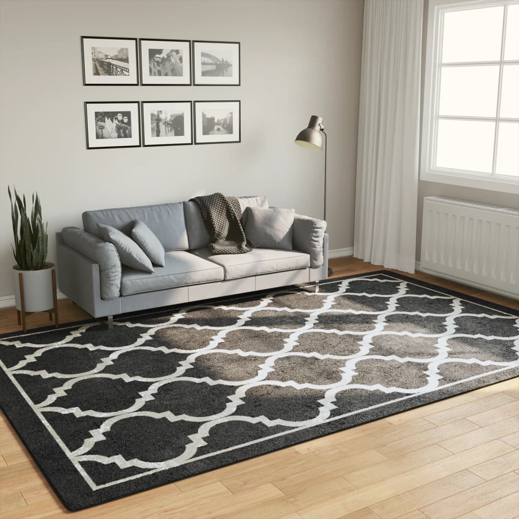 Vidaxx rug washable anti-slip 190x300 cm black and white