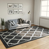 Vidaxl rug washable anti-slip 190x300 cm black and white