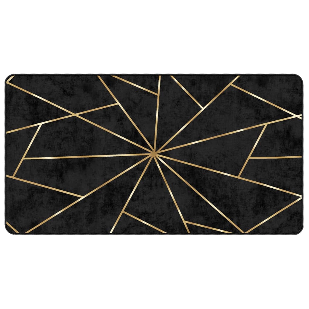 Vidaxx tapis lavable antidérapant 80x150 cm noir et or
