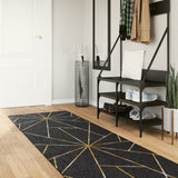 Vidaxx tapis lavable antidérapant 80x300 cm noir et or