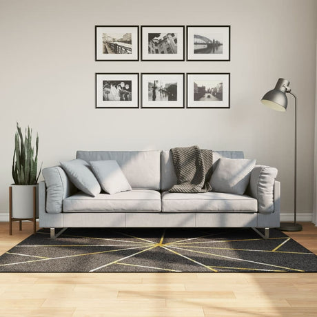 Vidaxx tapis lavable antidérapant 120x180 cm noir et or