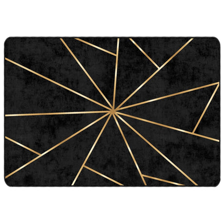 Vidaxx tapis lavable antidérapant 160x230 cm noir et or