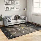 Vidaxx tapis lavable antidérapant 160x230 cm noir et or