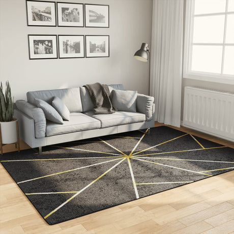 Vidaxx tapis lavable antidérapant 160x230 cm noir et or