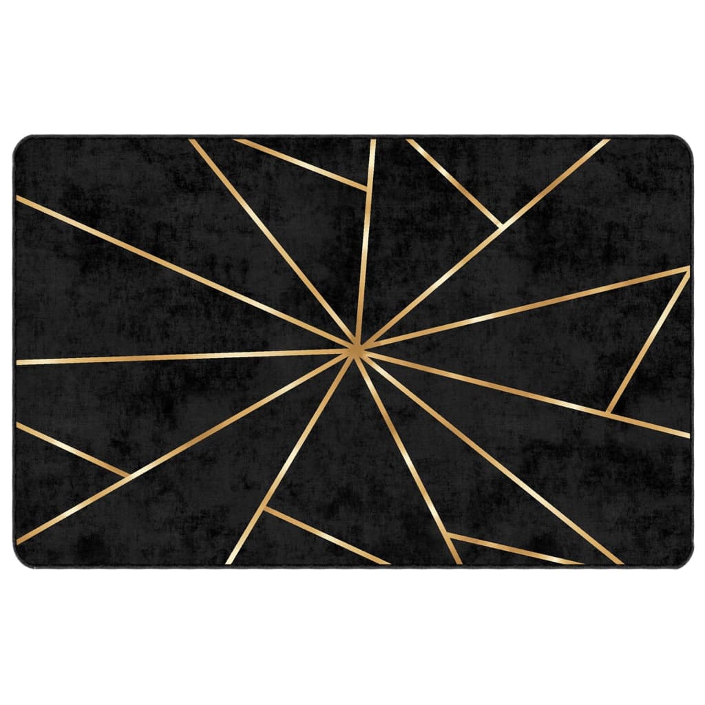 Vidaxx tapis lavable antidérapant 190x300 cm noir et or
