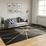 Vidaxx tapis lavable antidérapant 190x300 cm noir et or
