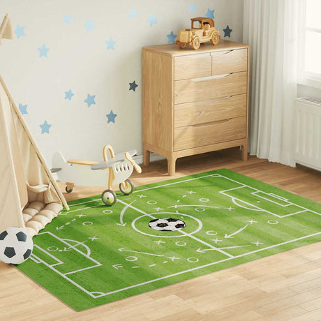 VidaXL Tapis pour enfants terrain de football lavable antidérapant 160x230 cm vert