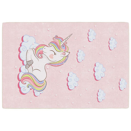 Vidaxx tapis enfant licorne lavable antidérapant 160x230 cm vert
