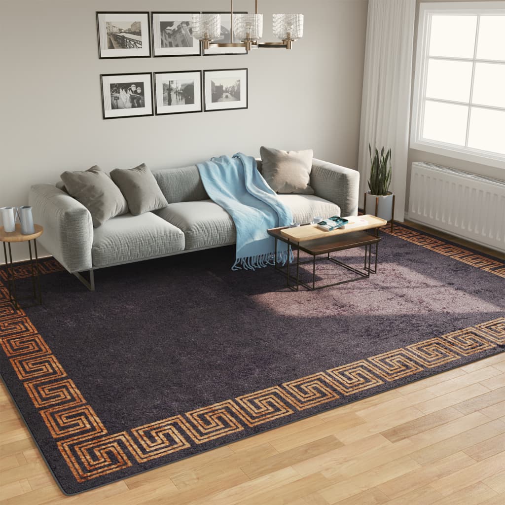 Vidaxx tapis lavable antidérapant 400x300 cm noir et or