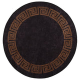 Vidaxl tapis antidérapant lavable ø 200 cm noir et or