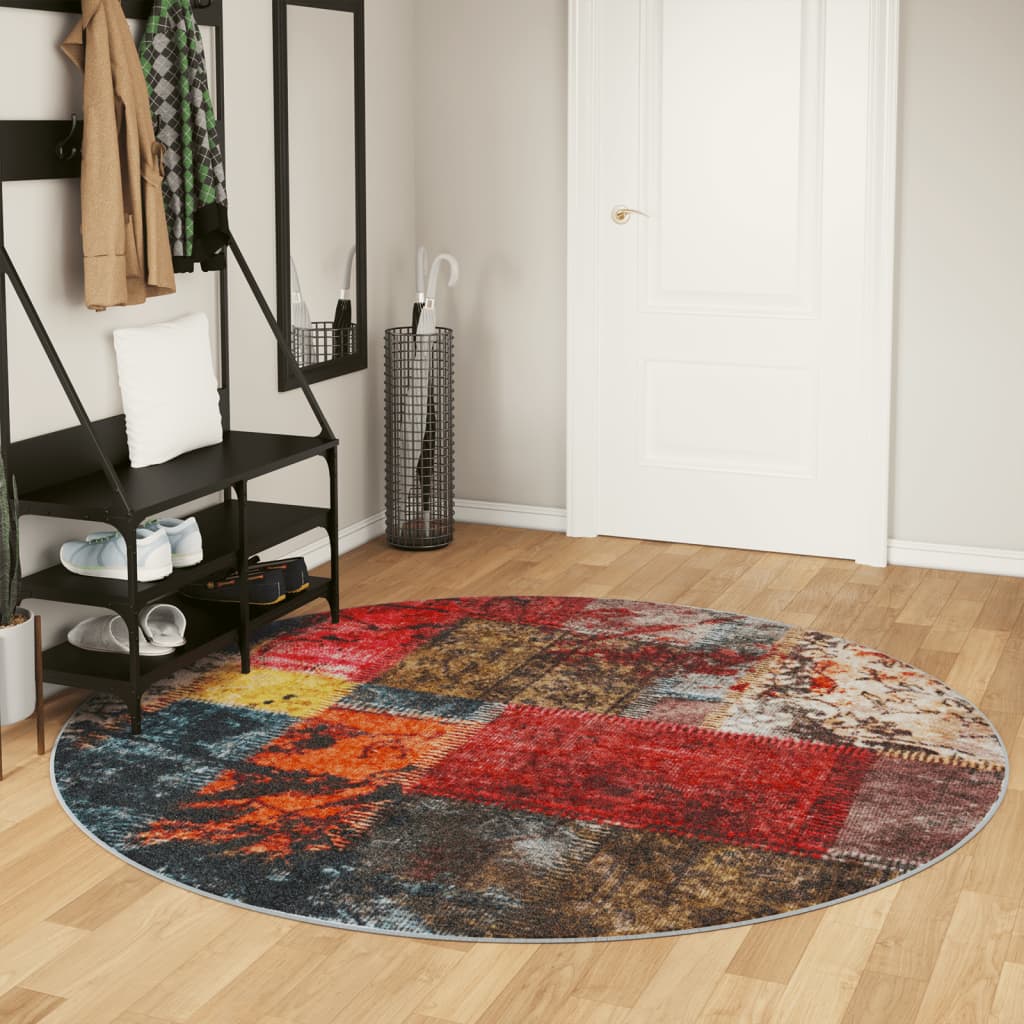Vidaxx tapis lavable antidérapant ø 200 cm multicolore