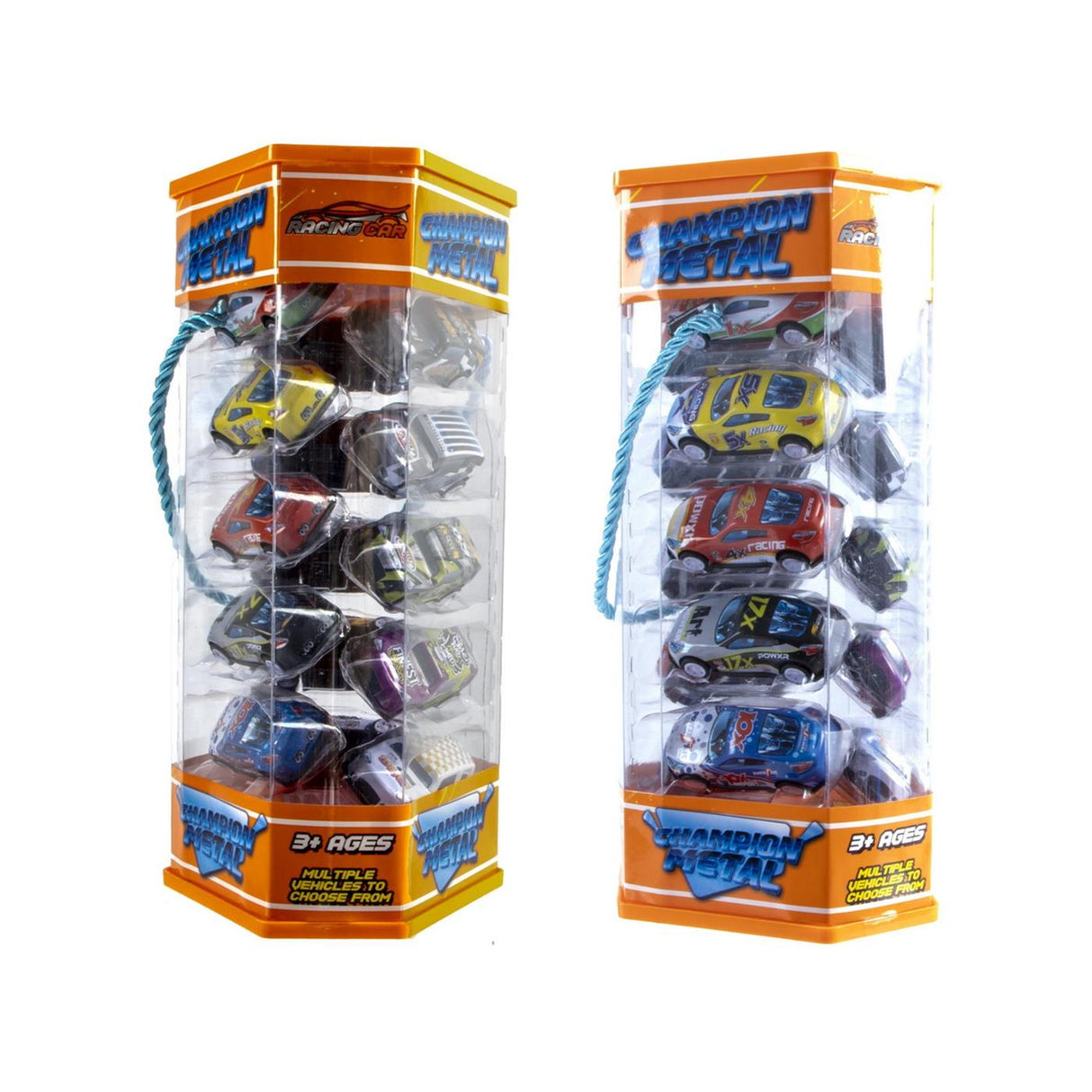Jono Toys - Voitures rétractables en métal dans une tour de stockage, 15 voitures