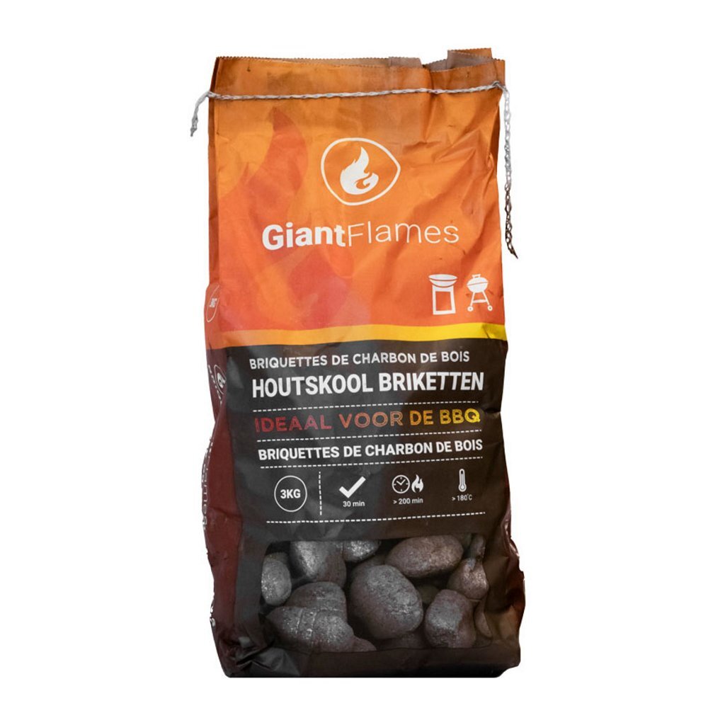 Briquette de charbon de bois PEFC Giant Flames 3 kg | 3 pièces