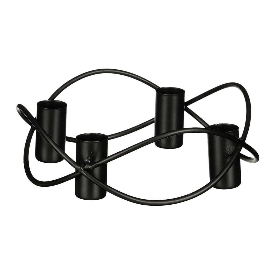 Bougeoir en métal autres marques pour 4 bougies 5,5x17 cm noir