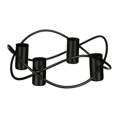 Bougeoir en métal autres marques pour 4 bougies 5,5x17 cm noir