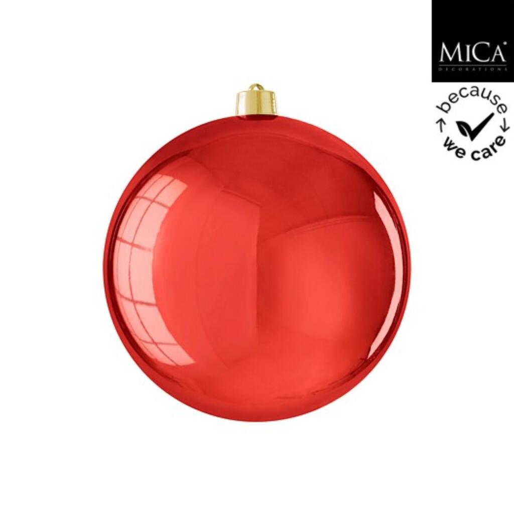 Décorations en mica Boule de Noël incassable 25 cm rouge brillant