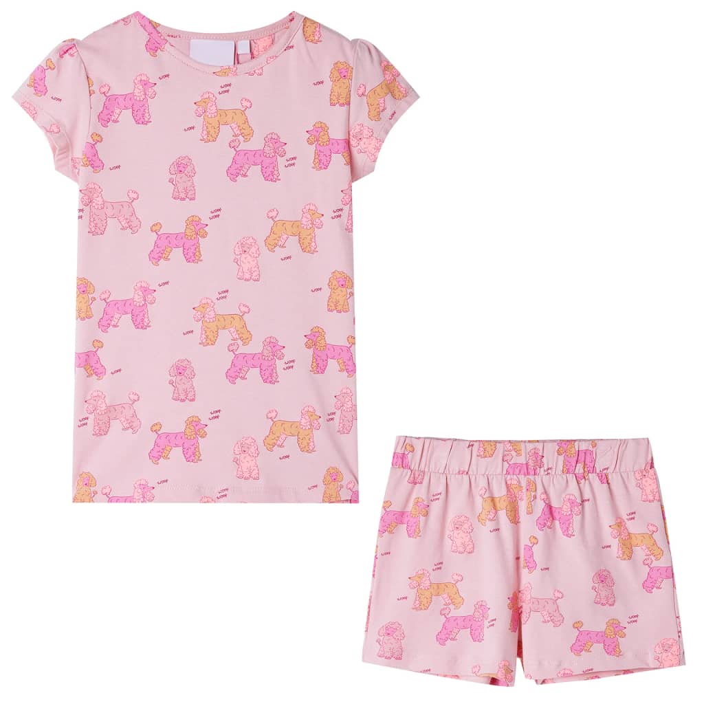 VidaXL Pyjama enfant à manches courtes 104 rose clair
