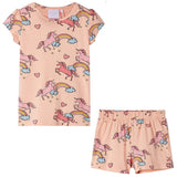 VidaXL Pyjama enfant à manches courtes 140 orange clair
