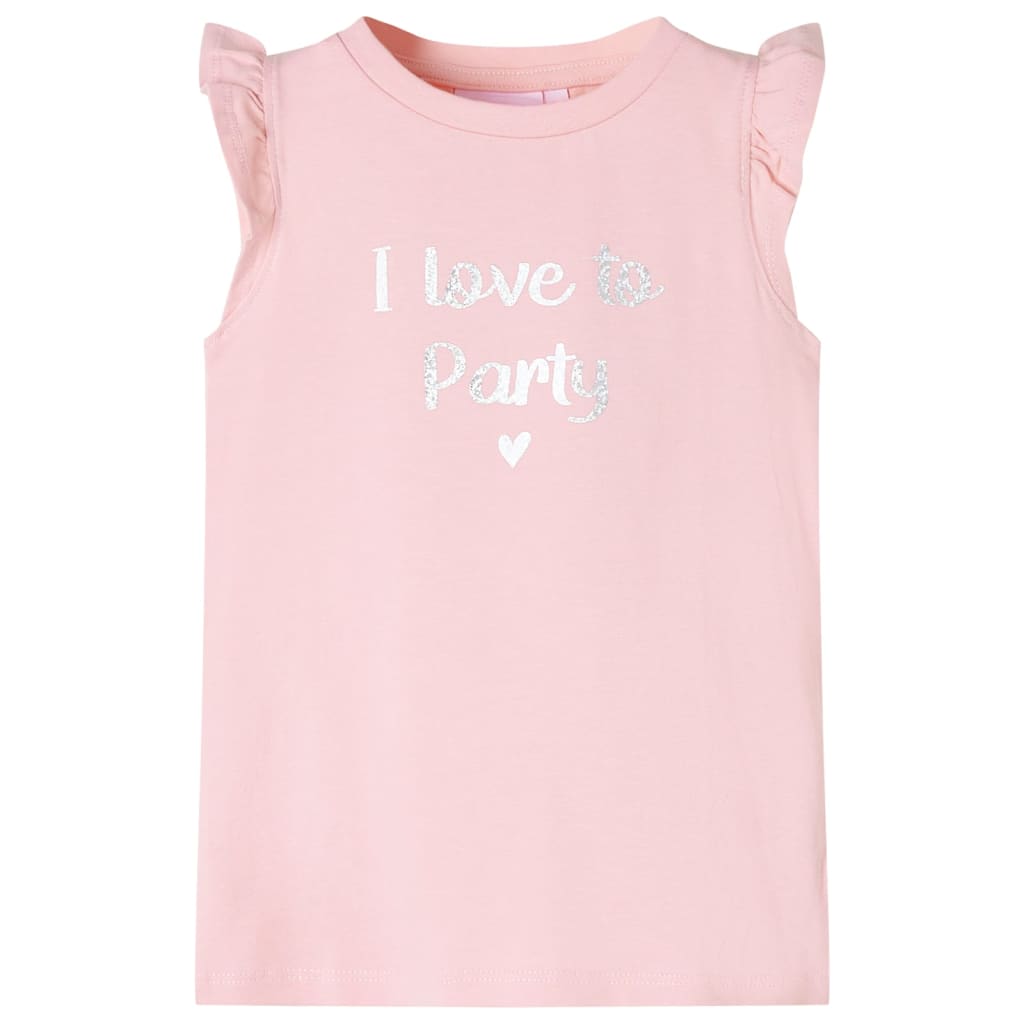 VidaXL Chemise enfant avec volants sur les manches 140 rose clair